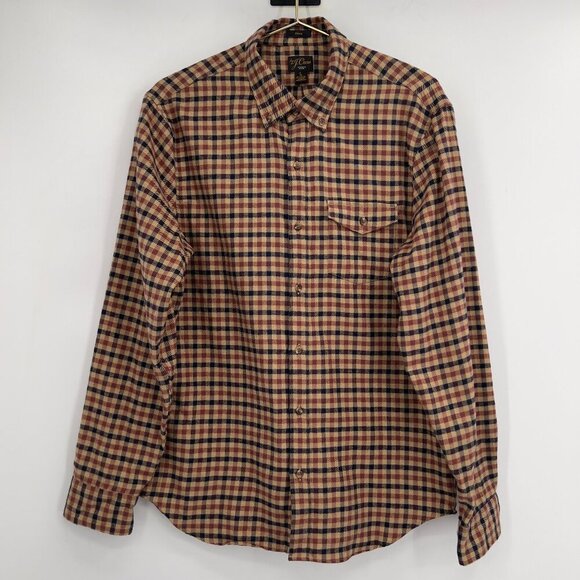 J.Crew Slim Fit Cashmere Blend Flannel Shirt Men's L – Plaid Check - Picture 1 of 9
